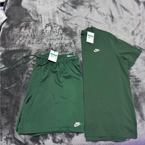 Nike Green T-Shirt and Shorts Set